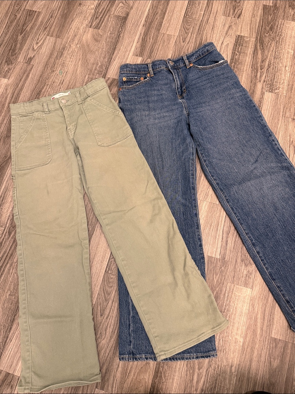 Levi's Kids Olive Green Utility Style Pants and Blue Denim Jeans size 12
